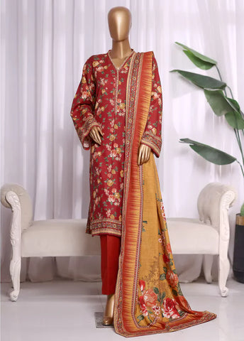 WKZC-2590- 3 Piece Khaddar Printed Stitched Suit WKZC-2590- 3 Piece Khaddar Printed Stitched Suit