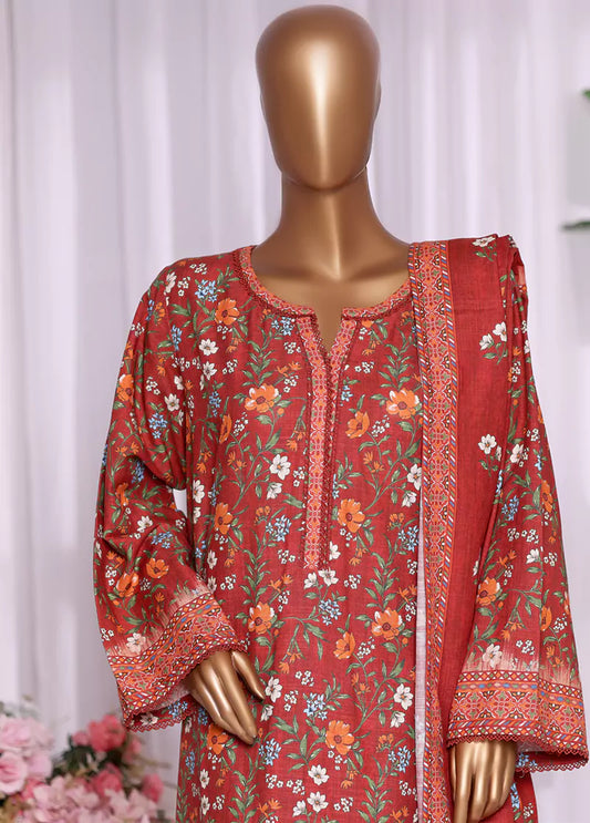 ZCWK-25103- 3 Piece Khaddar Printed Stitched Suit