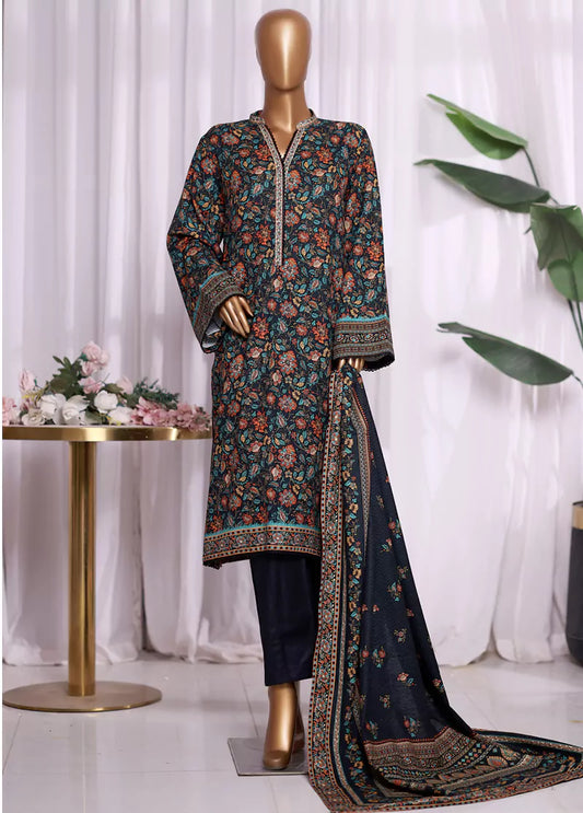ZCWK-2587- 3 Piece Khaddar Printed Stitched Suit