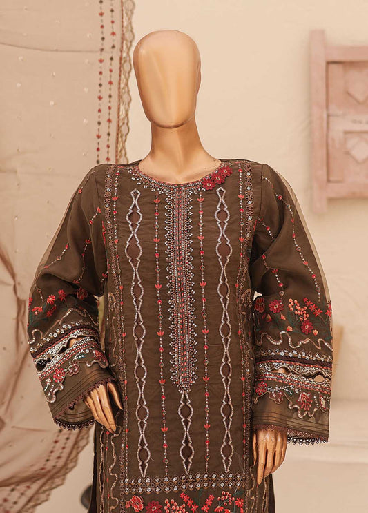 Bin Saeed Fabric - ZEF-2041 A- 3 Piece Embroidered Organza