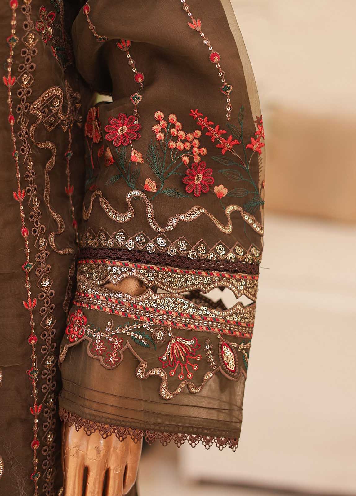 Bin Saeed Fabric - ZEF-2041 A- 3 Piece Embroidered Organza