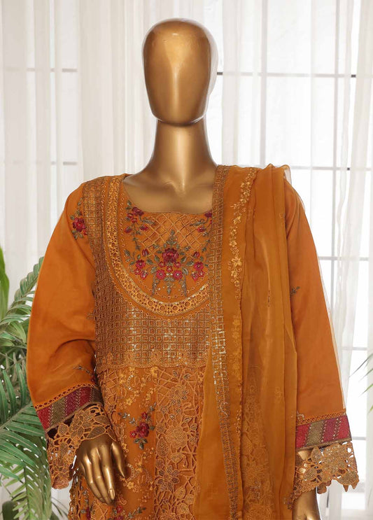 Bin Saeed Fabric - ZEF-2061 F- 3 Piece Organza Stitched Suit