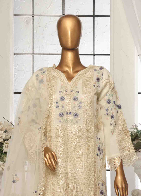 Bin Saeed Fabric - ZEFO-2056 P- 3 Piece Organza Stitched Suit