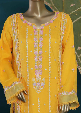 Bin Saeed Fabric - ASP-c0017 - 3 Piece Embroidered Chiffon Bin Saeed Fabric - ASP-c0017 - 3 Piece Embroidered Chiffon