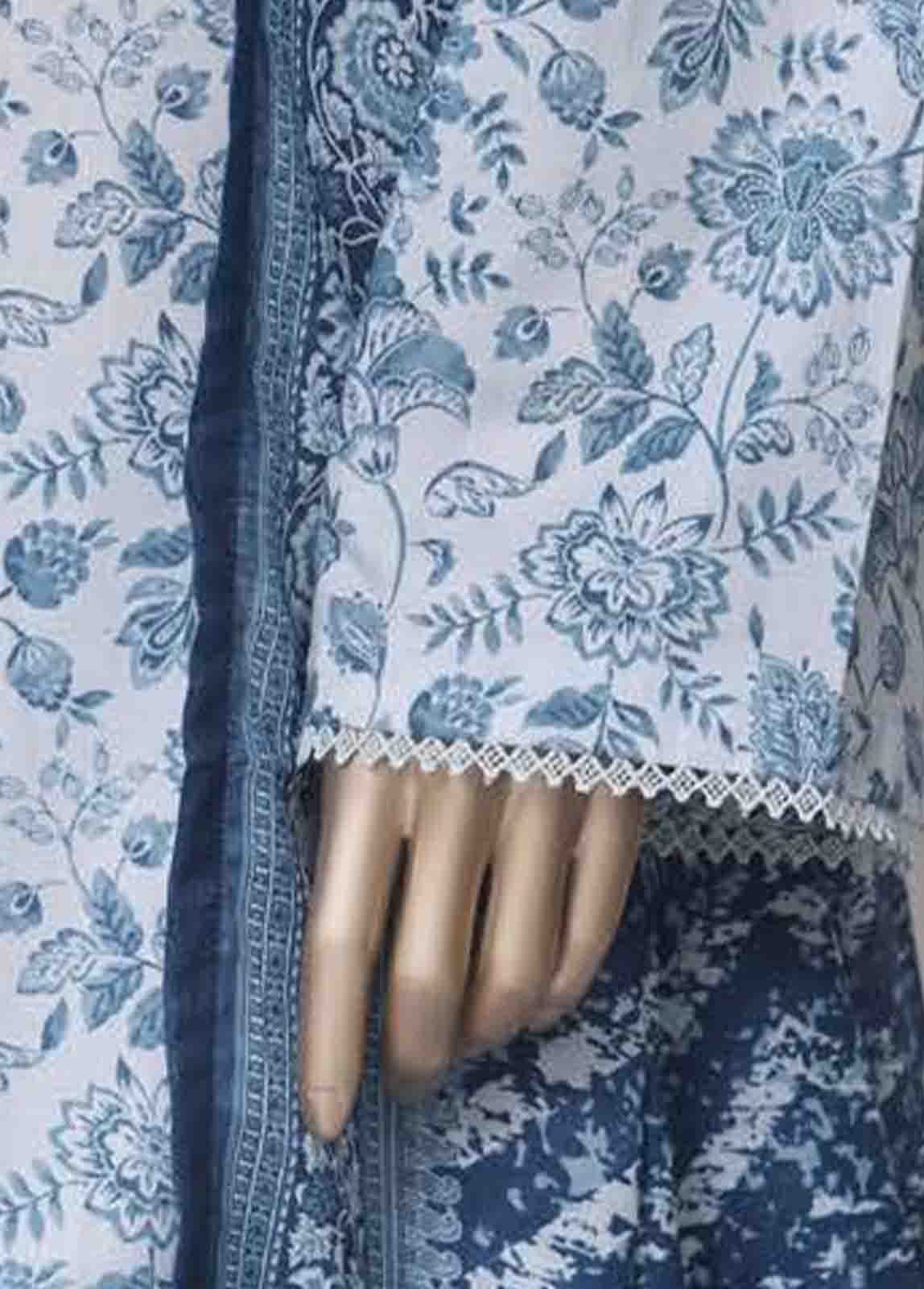 WC-2518- 3 Piece Printed Cotton Stitched Suit