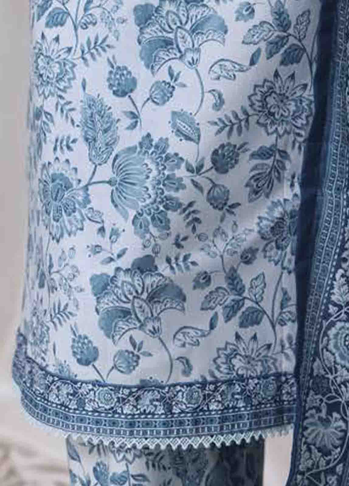 WC-2518- 3 Piece Printed Cotton Stitched Suit