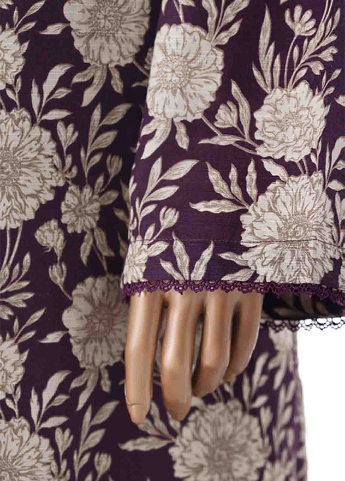 WK-2536- 3 Piece Khaddar Printed Stitched Suit