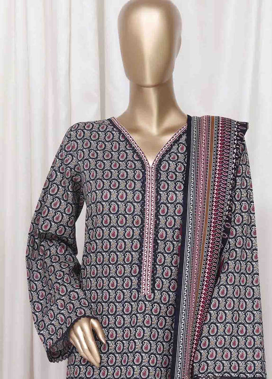 WC-2520- 3 Piece Printed Cotton Stitched Suit