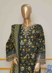 WKE-070 B-3 Piece Khaddar Embroidered Stitched Suit