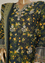 WKE-070 B-3 Piece Khaddar Embroidered Stitched Suit