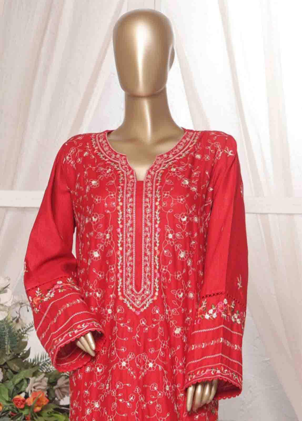 WKKE-016 B- 2 Piece Embroidered Khaddar Stitched Co Ords