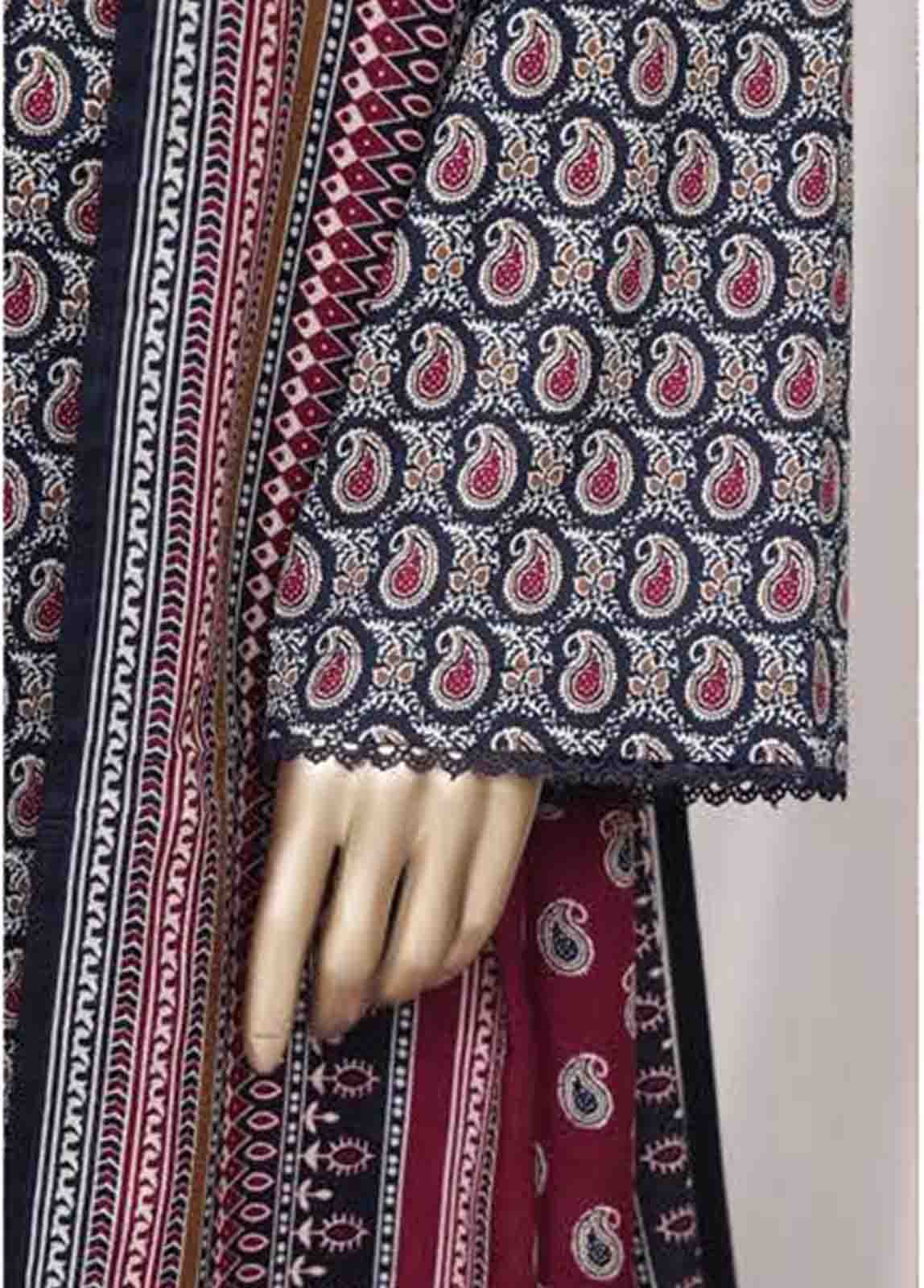 WC-2520- 3 Piece Printed Cotton Stitched Suit