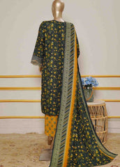 WKE-070 B-3 Piece Khaddar Embroidered Stitched Suit