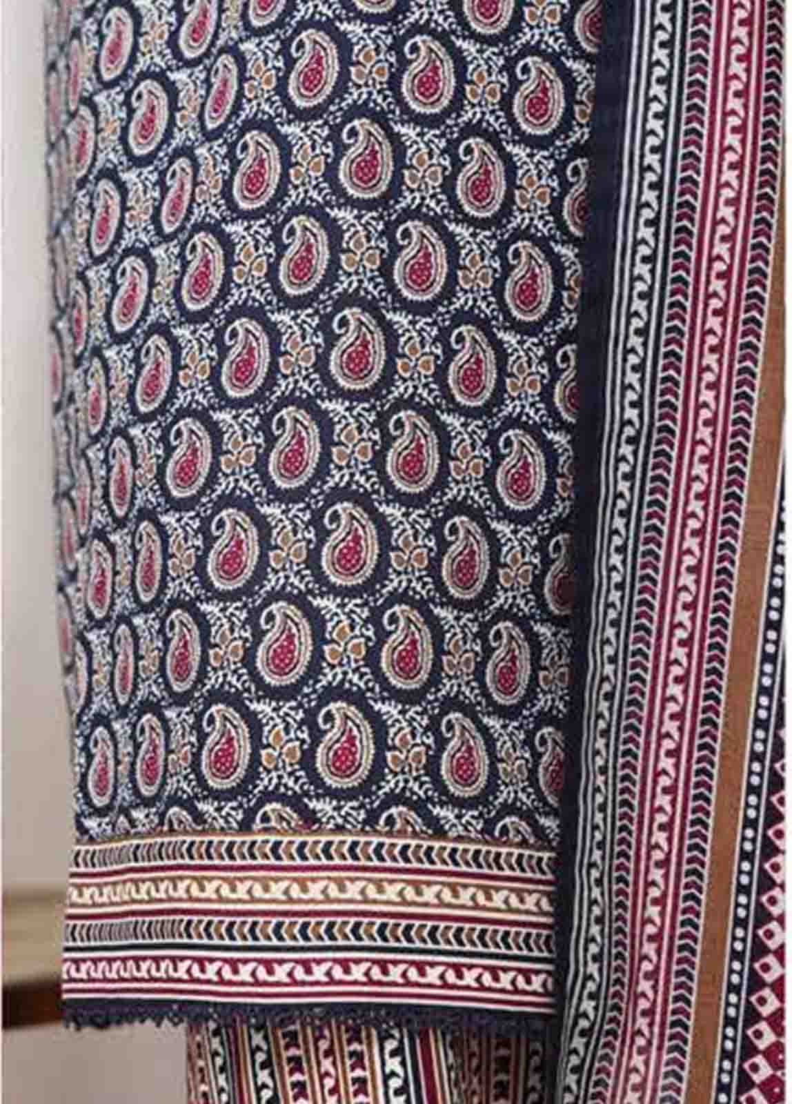 WC-2520- 3 Piece Printed Cotton Stitched Suit