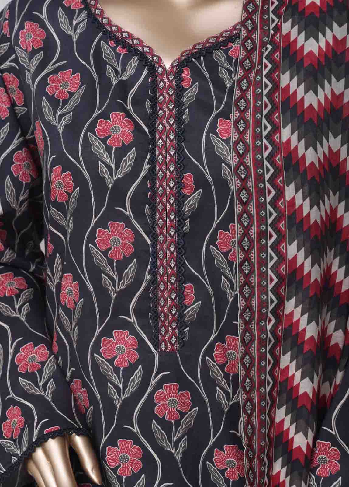 WC-2534- 3 Piece Printed Cotton Stitched Suit