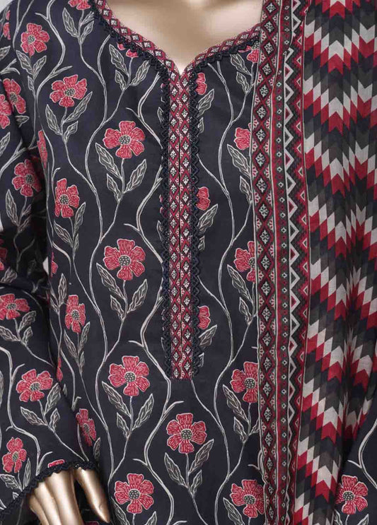 WC-2534- 3 Piece Printed Cotton Stitched Suit