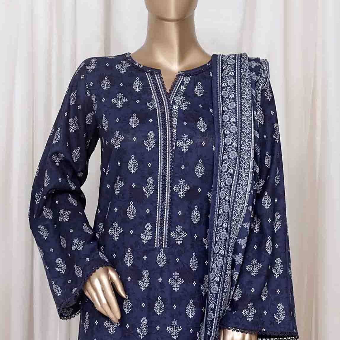 WC-2530- 3 Piece Printed Cotton Stitched Suit