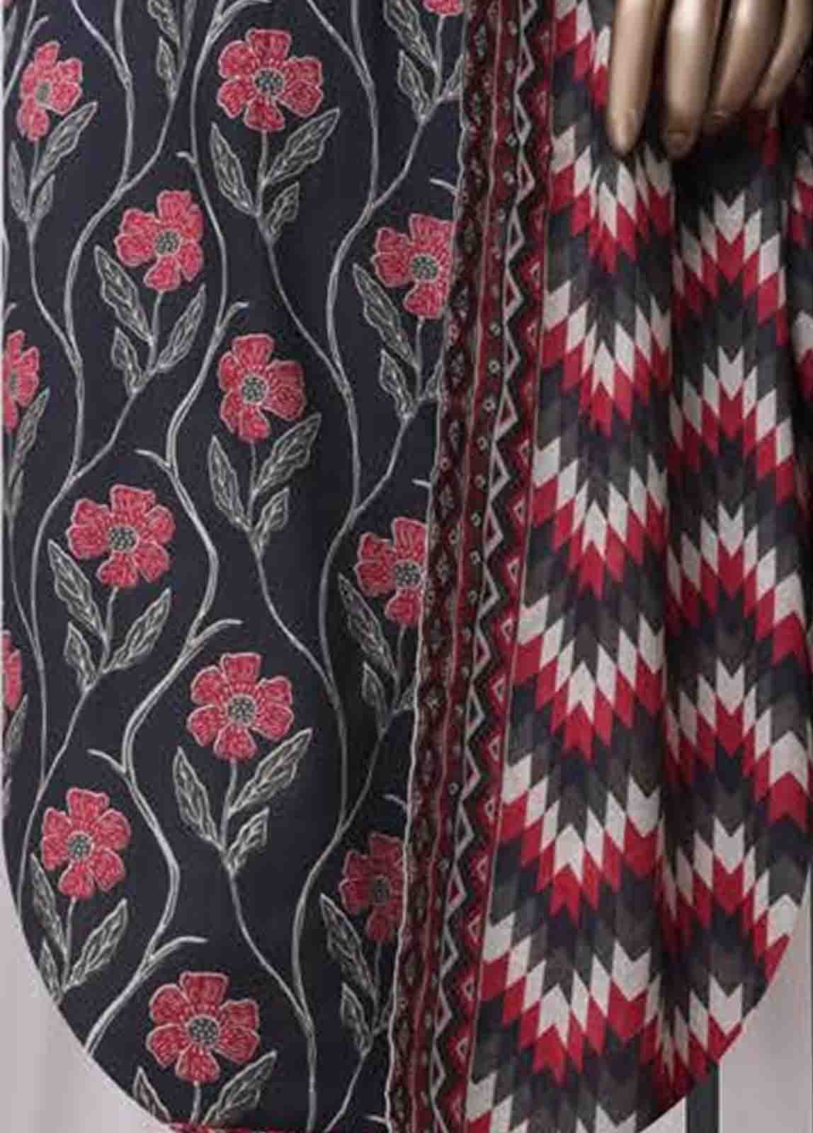 WC-2534- 3 Piece Printed Cotton Stitched Suit