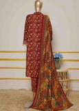 WKE-073- 3 Piece Khaddar Emboidered Stitched Suit