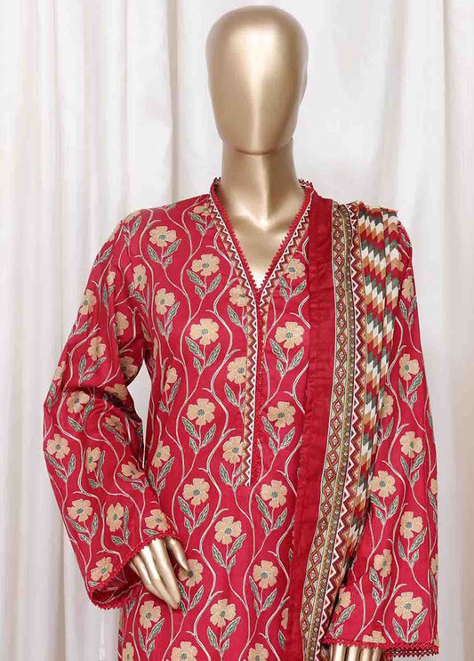 WC-2519- 3 Piece Printed Cotton Stitched Suit