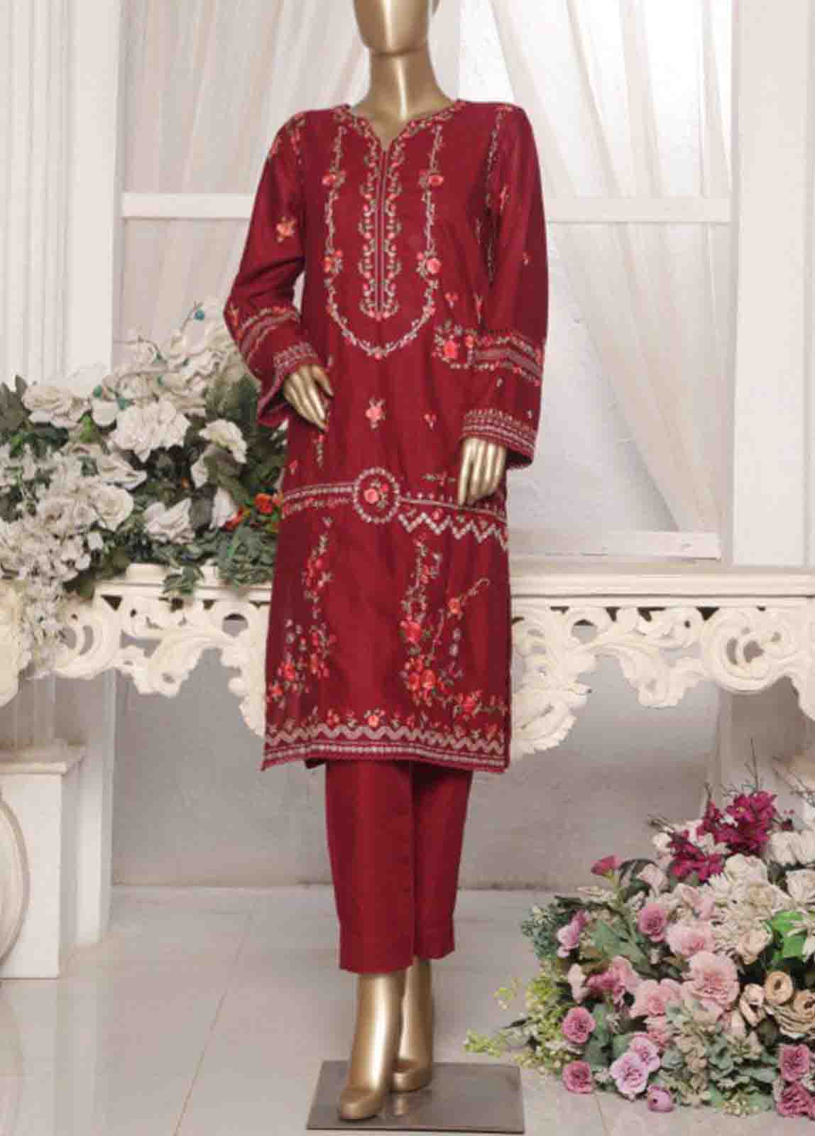 WKKE-019- 2 Piece Embroidered Khaddar Stitched Co Ords