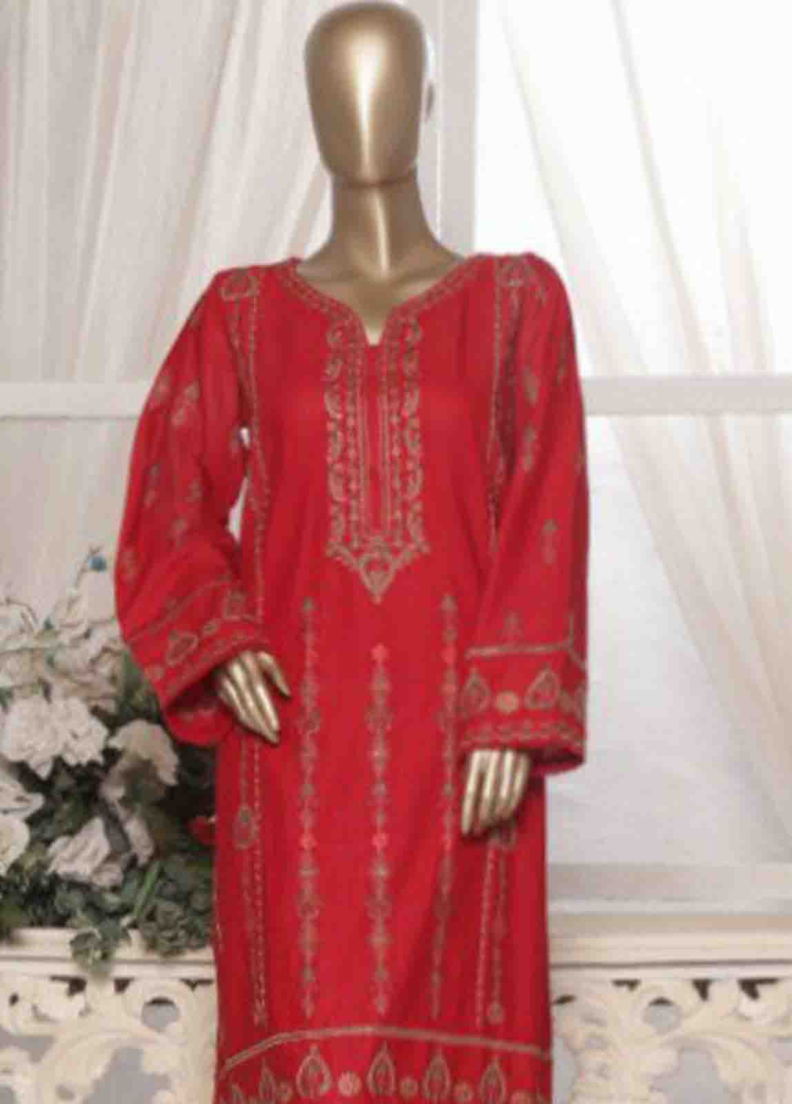 WKKE-016 C- 2 Piece Embroidered Khaddar Stitched Co Ords