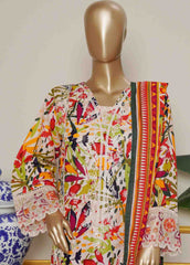 WKE-080 B- 3 Piece Khaddar Emboidered Stitched Suit