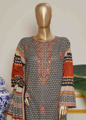WKE-0134 B-3 Piece Khaddar Embroidered Stitched Suit