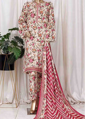 WC-2533- 3 Piece Printed Cotton Stitched Suit