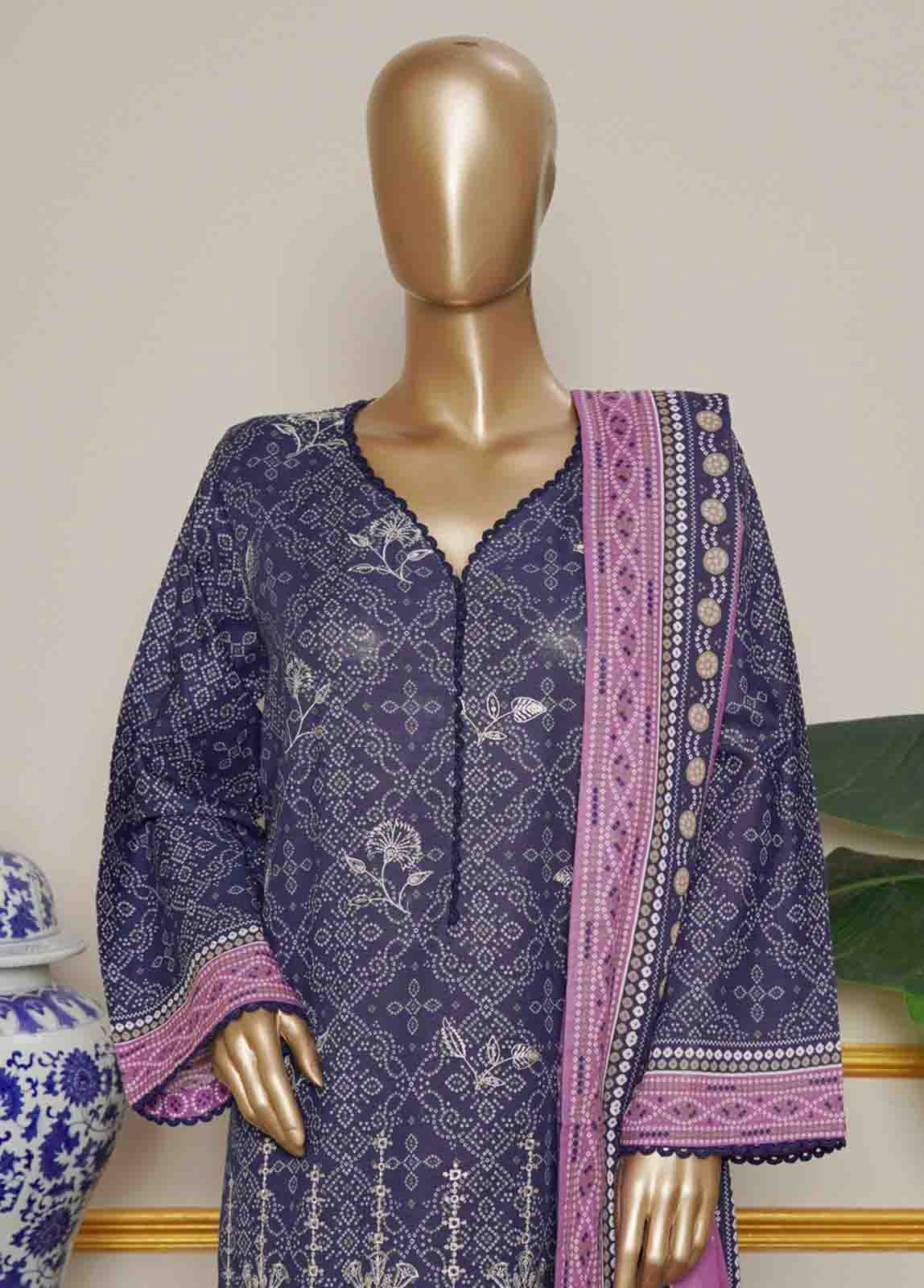 WKE-0013-3 Piece Khaddar Embroidered Stitched Suit