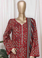 WC-2521- 3 Piece Printed Cotton Stitched Suit