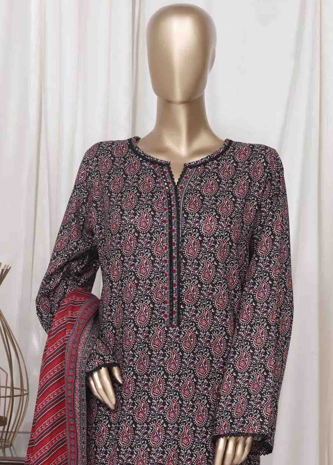 WC-2531- 3 Piece Printed Cotton Stitched Suit