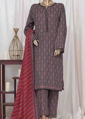 WC-2531- 3 Piece Printed Cotton Stitched Suit