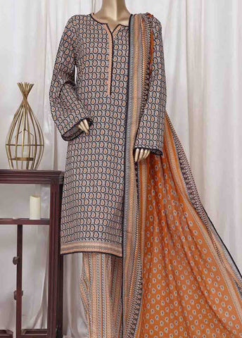 WC-2523- 3 Piece Printed Cotton Stitched Suit