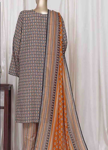 WC-2523- 3 Piece Printed Cotton Stitched Suit