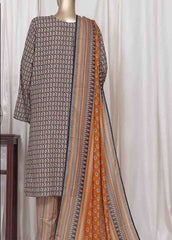 WC-2523- 3 Piece Printed Cotton Stitched Suit
