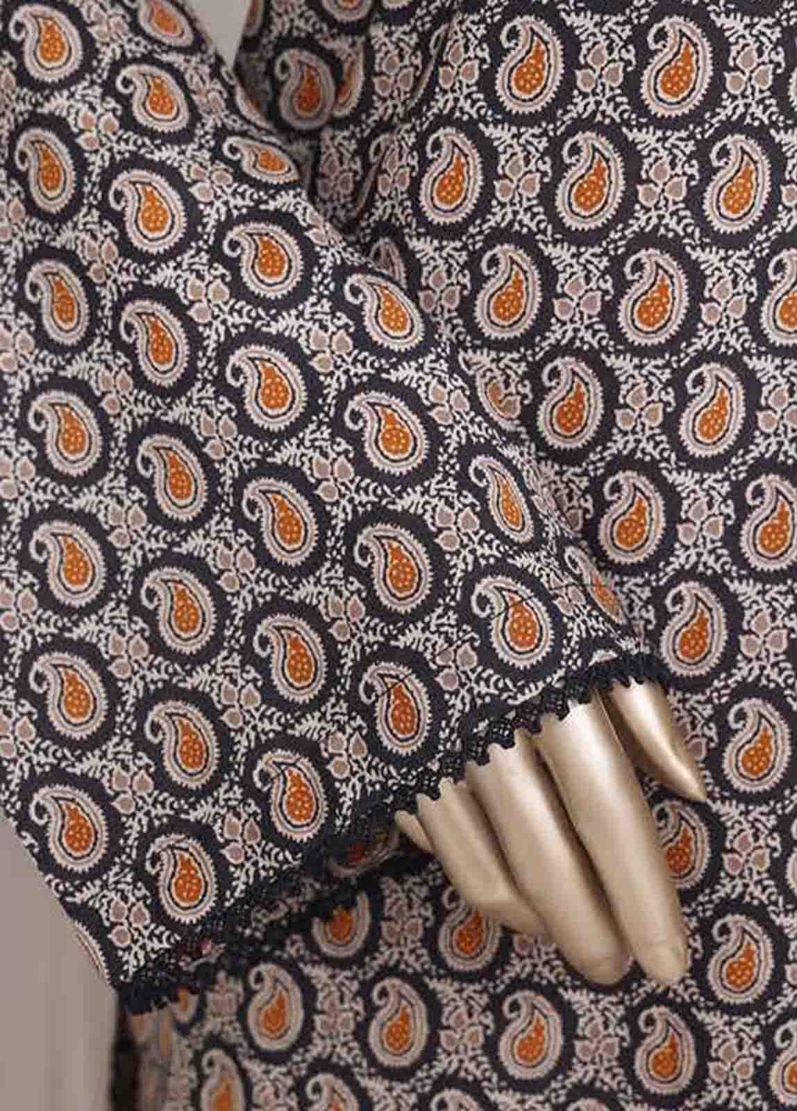 WC-2523- 3 Piece Printed Cotton Stitched Suit