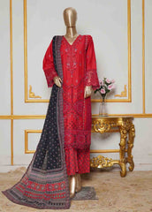 NSMC-0023- 3 Piece Cotton Embroidered Stitched Suit
