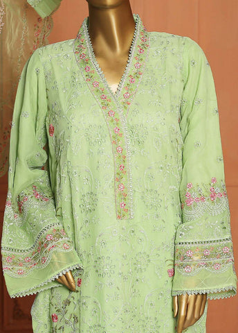 Bin Saeed Fabric - AMC-4007-A - 3 Piece Embroidered Chiffon Stitched Suit