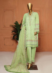 AMC-4007-A - 3 Piece Embroidered Chiffon Stitched Suit