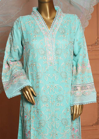 Bin Saeed Fabric - AMC-4007-B - 3 Piece Embroidered Chiffon