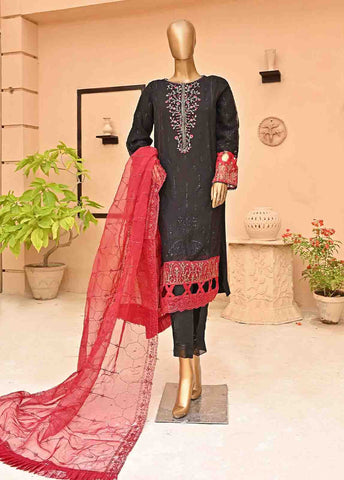 Bin Saeed Fabric - AMC-4012- 3 Piece Embroidered Chiffon