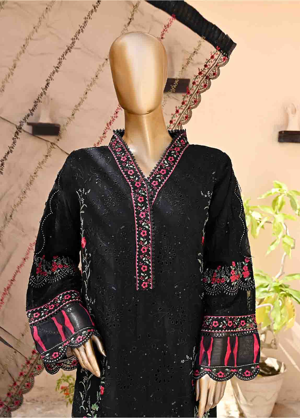 Bin Saeed Fabric - AMC-4016- 3 Piece Embroidered Chiffon