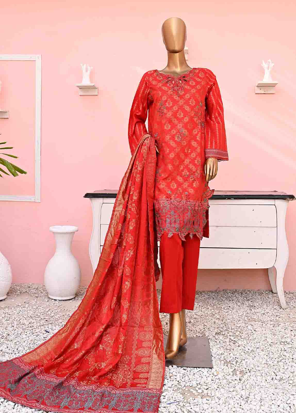 Bin Saeed Fabric - ARJ-002 3 Piece Jacquard Embroidered collection