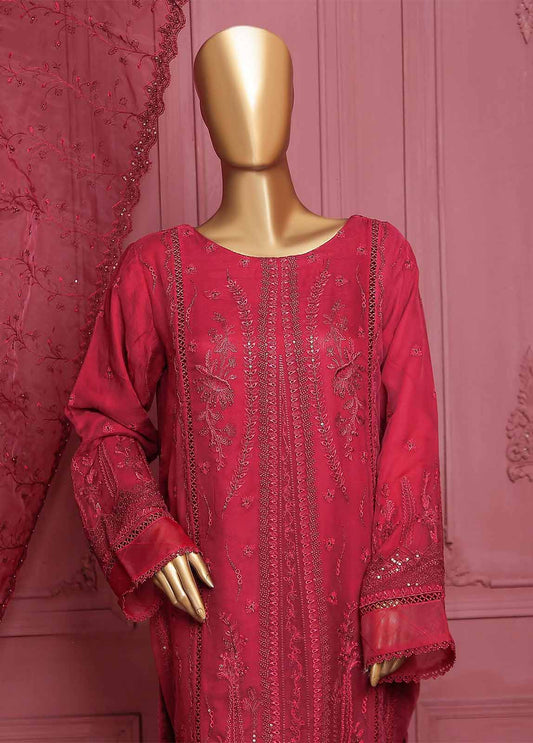 Bin Saeed Fabric - ASPC-0015-A- 3 Piece Embroidered Chiffon