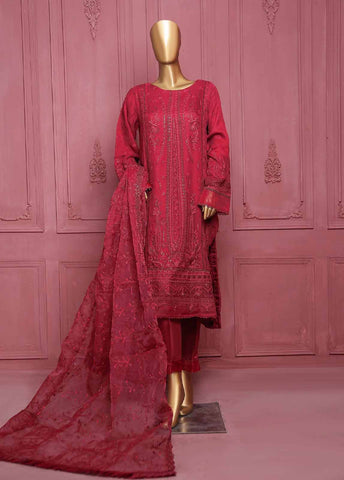 Bin Saeed Fabric - ASPC-0015-A- 3 Piece Embroidered Chiffon