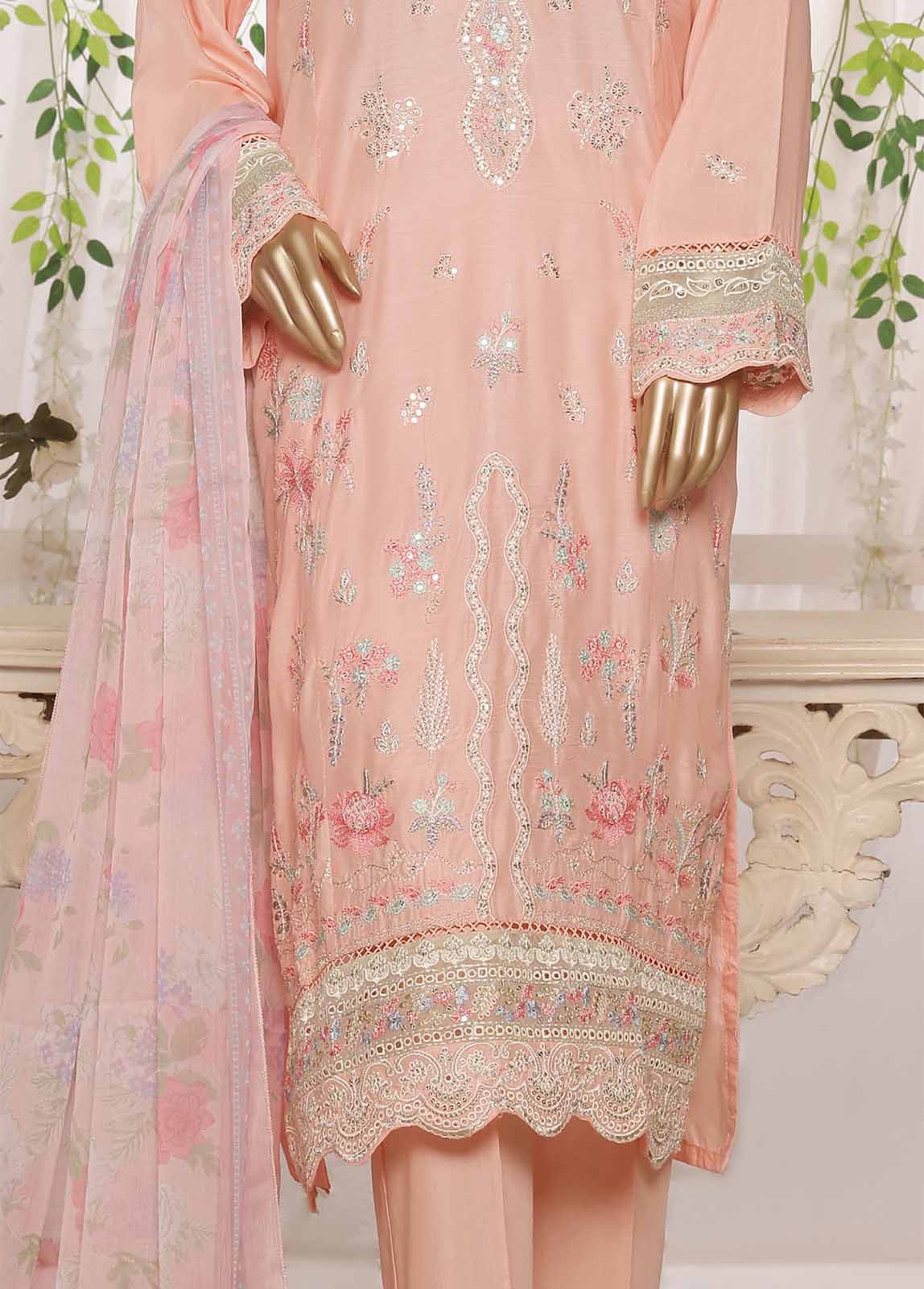 Bin Saeed Fabric - ASTCS-0204 R64- 3 Piece Embroidered Stitched Suit