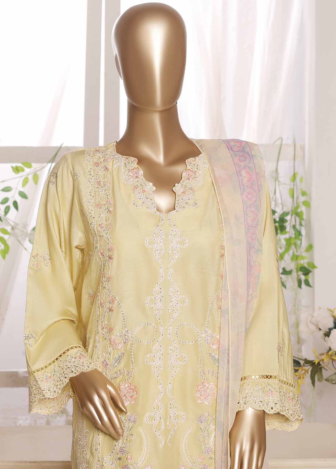ASTCS-0208 R64- 3 Piece Embroidered Stitched Suit