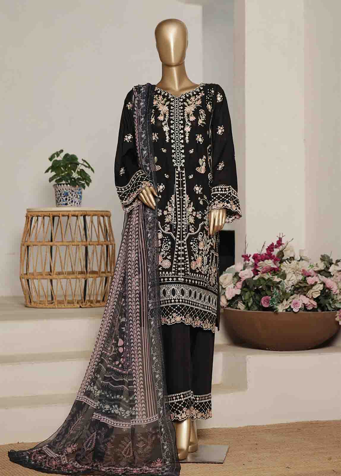 ASTCS-0210 R-066- 3 Piece Luxury Embroidered Stitched Suit