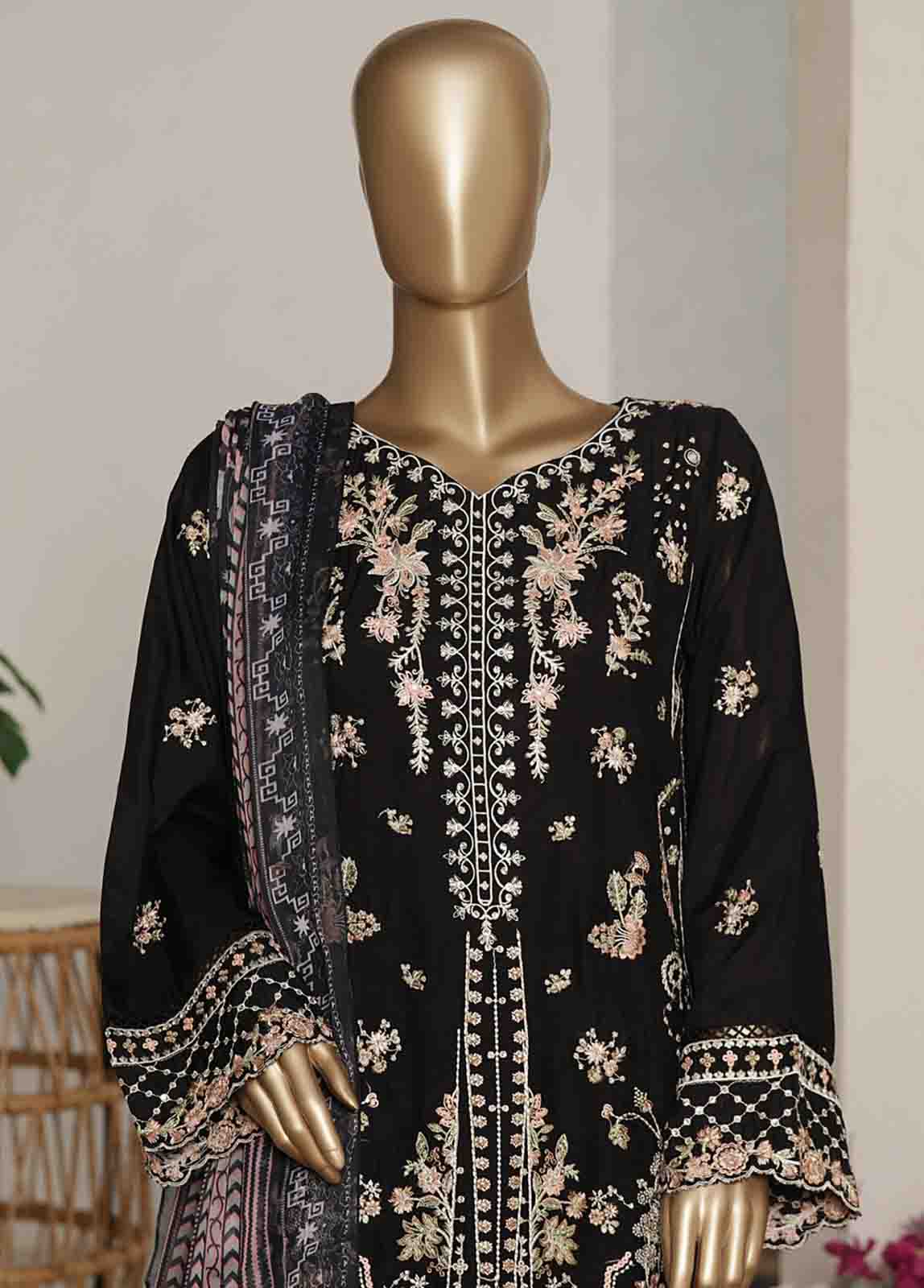 Bin Saeed Fabric - ASTCS-0210 R-066- 3 Piece Luxury Embroidered Stitched Suit